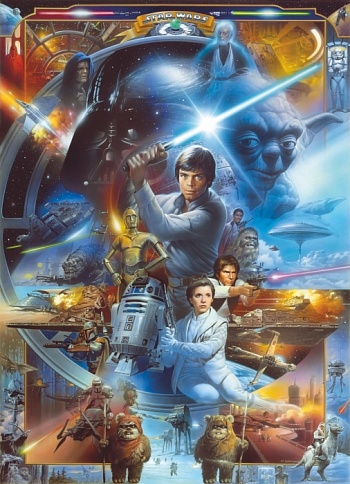  Komar 4-441 Star Wars Luke Skywalker Collage 1,84x2,54  (4 )
